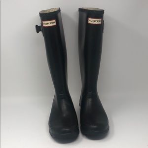 Hunter rain boots black classic tall huntress sz 7